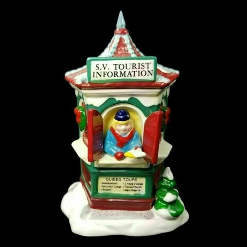 Department 56 Information Booth 54526 Snow Village Tour the Village Retired Vtg